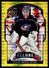 2020-21 Upper Deck Allure Yellow Taxi Elvis Merzlikins Columbus Blue Jackets #16