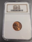 1947 1 Cent 1C MS 66 RD RED  NCS 132367-022 Beautiful Red Luster