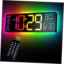 12" Digital Wall Clock for Classroom Livingroom Game Home Decor with LED 