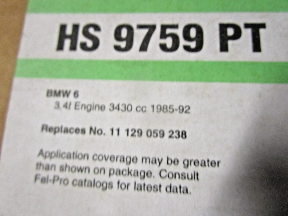 Juego de juntas de culata BMW E24 E32 E34 535i 635csi 735i Fel-Pro #11129059238 Foto 2 de 4