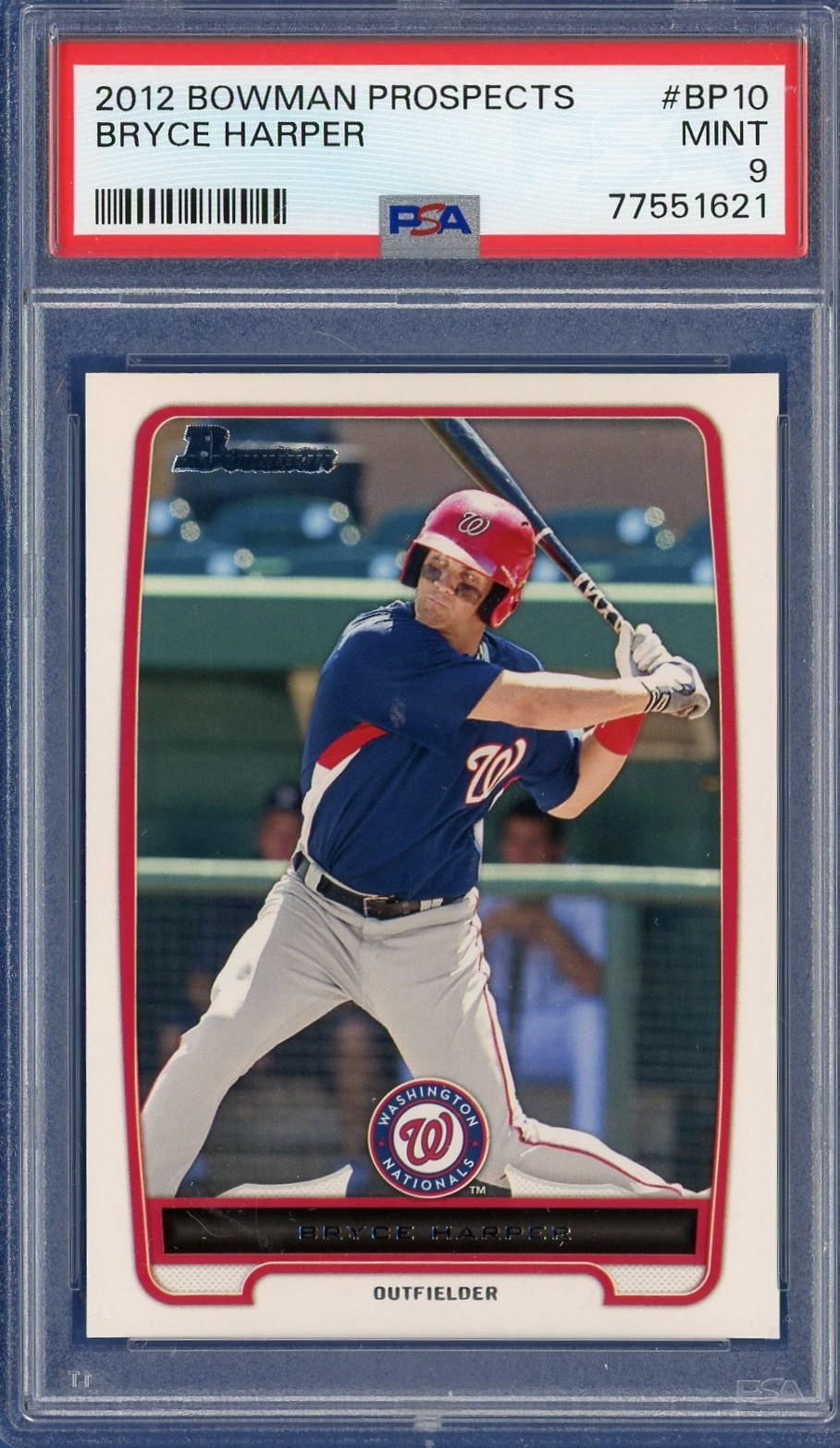 BRYCE HARPER 2012 Bowman Prospects #BP10 ROOKIE Card Nats/Phillies PSA 9 MINT