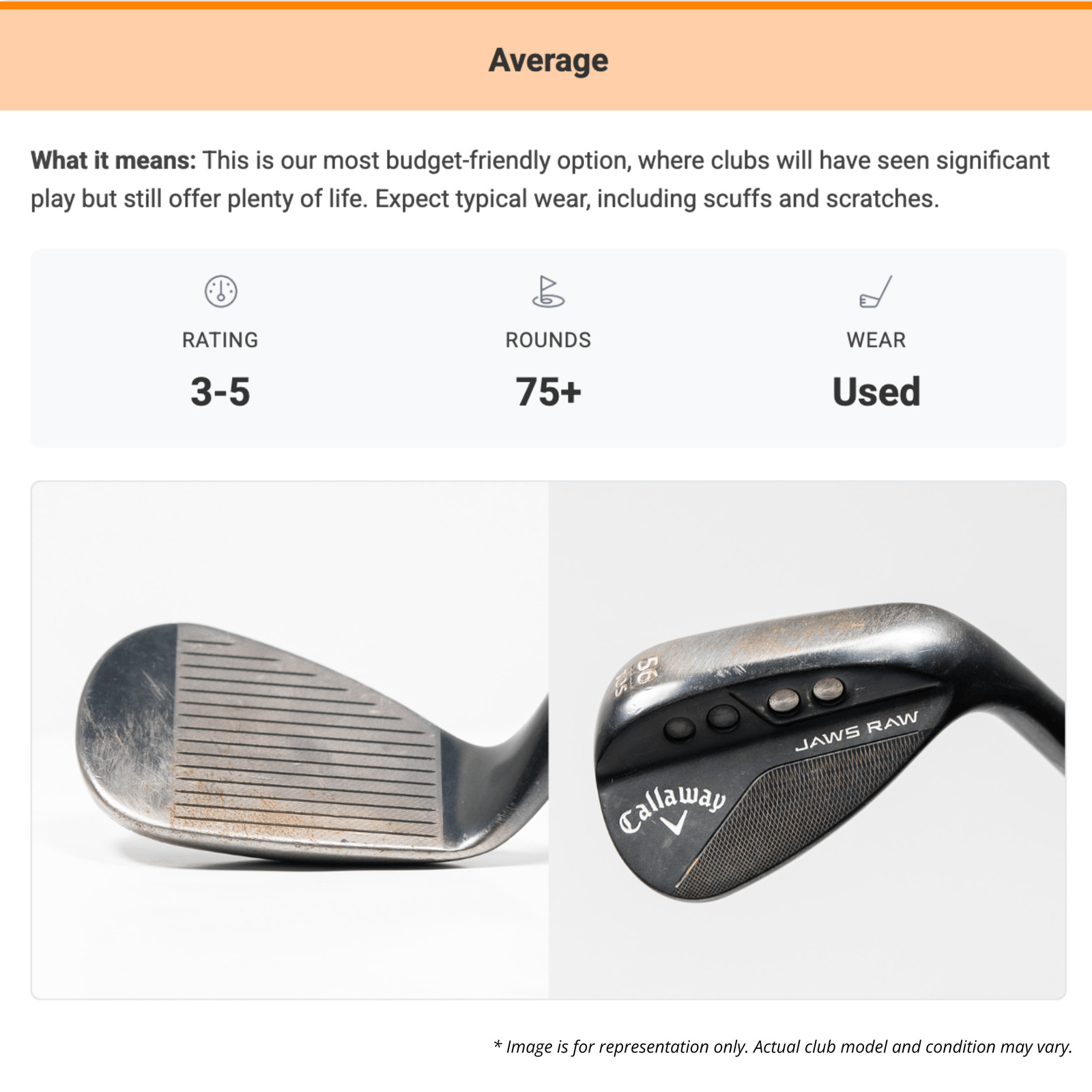 LEFT HANDED CALLAWAY JAWS RAW CHROME SAND WEDGE 54&deg;-10&deg; (BOUNCE) S GRIND STEEL W