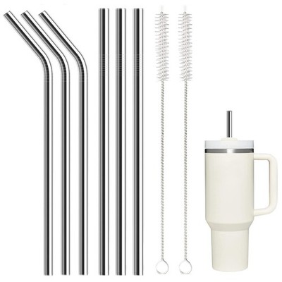 6 Pack Stainless Steel Straw Replacement 40 oz and 30 oz for Stanley Tumbler，...