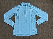 972 Under Armour Women's L/G Fitted Half Zip Light Blue Long-Sleeve Sweatshirt