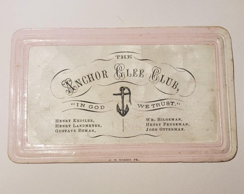 1870s Victorian Anchor Glee Club Trade Card 2 strati P133