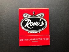 Vintage "RONI'S" MA . Unused Matchbook. Made in USA