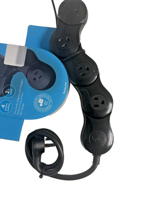Quirky 4 Outlet Surge Protector Power Strip with On/Off Switch 125V BLACK