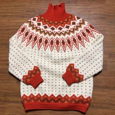 Vintage Lulle Otterstad Oslo Turtleneck Sweater Fair Isle AOP Nordic Pullover