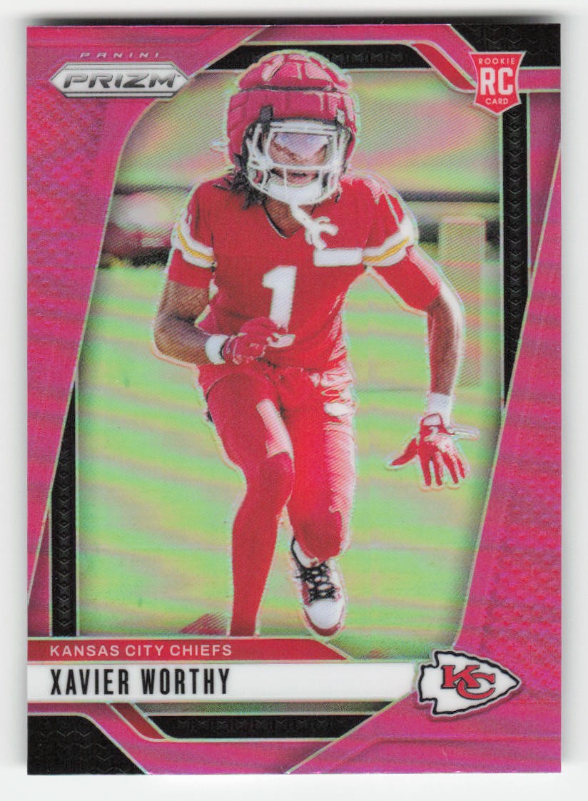 Xavier Worthy 2024 Panini Prizm Pink RC #399