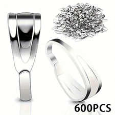 600pcs Alloy Pendant Connector Clamp Ring for Jewelry Making, Pendant Necklace 