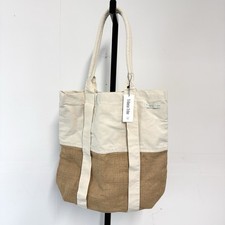 Tribeca Tribe Beach Tote Bag Natural Jute Canvas Large Shoulder Bag Lined NWT