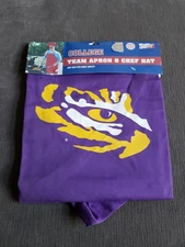 LSU Louisiana State University Tigers Chef Hat and Apron Set - NEW!