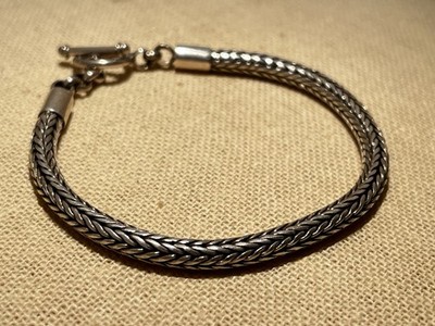 Bali Style Sterling Silber geflochtenes Armband mit Knebelverschluss