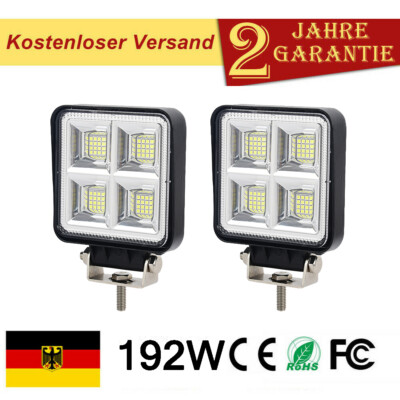 2X 192W LED Arbeitsscheinwerfer Offroad Scheinwerfer JEEP Bagger Traktor 12V 24V