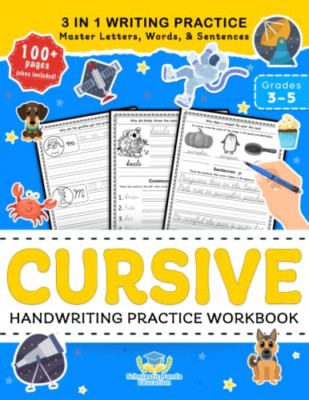Cursive Handwriting Practice Workbook for 3rd 4th 5th G - Paperback NEW Educatio