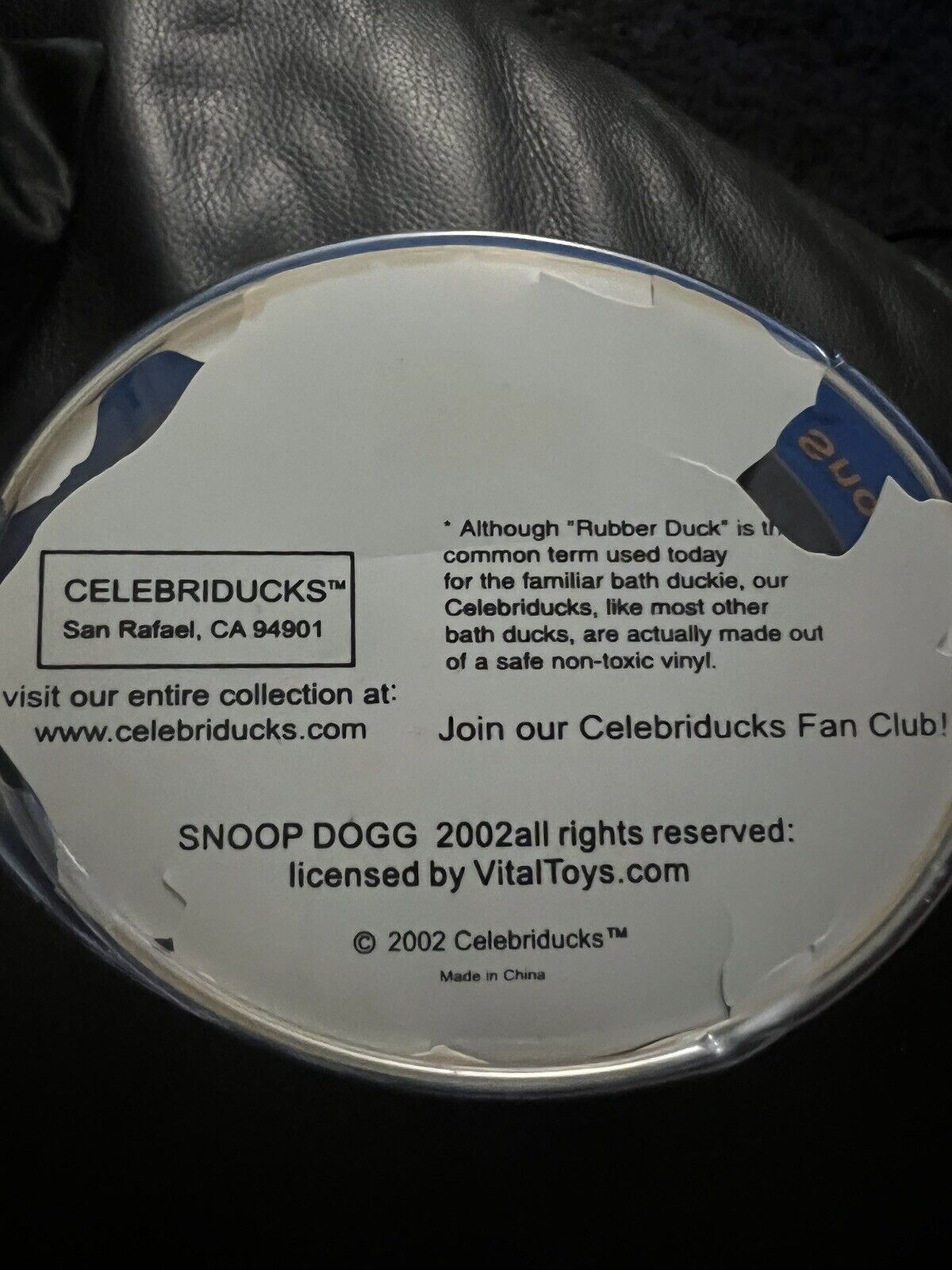 Snoop Dog Doggie Duck Rubber Celebriducks Celebrity 2001 Collection Toy