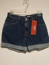 NOS VTG 90  s Levis Girls Sz L 14 Blue Jean Shorts Denim NWT Cuffed Y2K