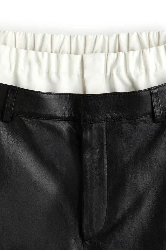 H&M Designer ROKH BELOW RRP CHEAP 🔥 NEW DOUBLE WAIST LEATHER SHORTS