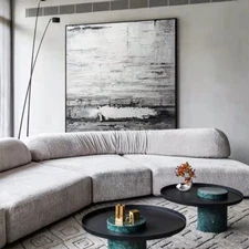 Hand painted Oil Painting Abstract Industrial Painting Vertical Thick Oil Mural