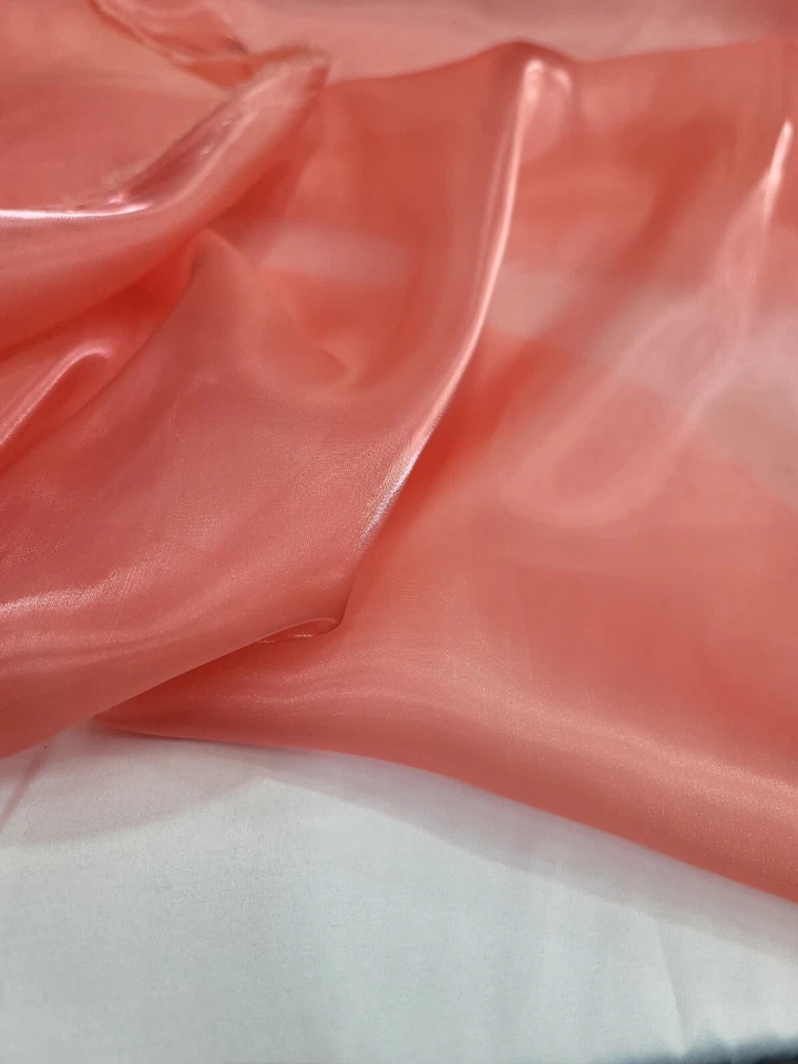 Coral Sheer Organza For Fashion Crafts Decorations Organdy Fabric By the Yard - Image 3 of 4