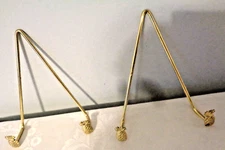 Pineapple ends Gold Tone Metal Wall Plate Display Stand Holder Triangle Hangers