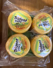 4 Bottles Trident Vibes Sour Patch Tropical Peach Mango gum exp.08/25
