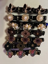 Sparkling 7 Pcs Crystal Small Clips for Thick Hair New