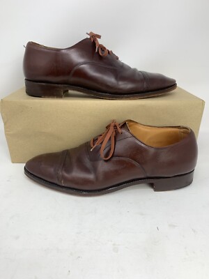 Vintage Brooks Brothers Cheaney Mens 43B/ 10B Cap Toe Oxford Shoe Curzon Brown