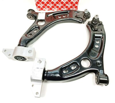 2x FEBI Querlenker mit Halter für AUDI A3 VW CADDY GOLF V VI JETTA TOURAN VA L/R