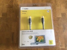 Belkin 5m Cavo Aereo Nero Antenna Cavo Coassiale Connettori Oro MASCHIO FEMMINA