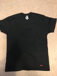 supreme x hanes black tee