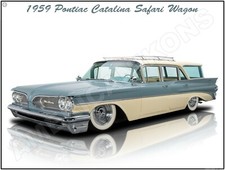 1959 Pontiac Catalina Safari Station Wagon New Metal Sign Fully Restored