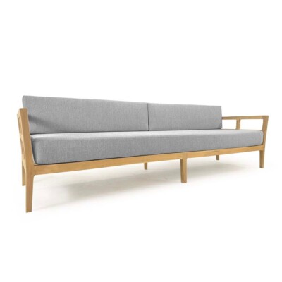 Loungesofa 3-Sitzer Cila studio-THP  A Teak 275cm Premium Vipcotex Auflagen