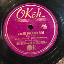 Gene Krupa And His Orchestra - Violets For Furs / Coppin' A Plea 1941 Shellac, 1