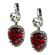 Mariana Earrings Glamorous Siam  Clear Austrian Crystals My Treasures Coll.