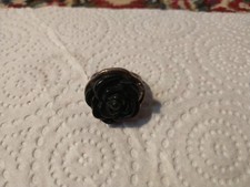 Valentines Day SALE - Black Rose Ring - Size 6 FREE GIFT