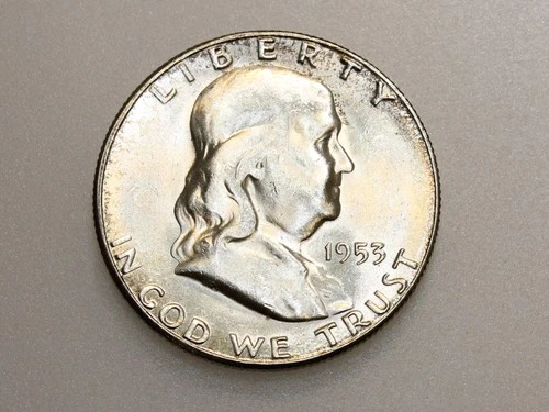 1953-S 50C FRANKLIN SILVER HALF DOLLAR CH/GEM BU