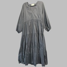 Modern Citizen Lyra Tiered Maxi Dress Organic Cotton Size Large Gray Minimalist