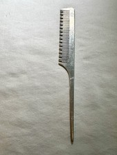 Vintage GOODY Silver Aluminum Teasing Hair Comb Metal Rat Tail Rattail 8"L MCM