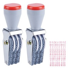 NBEADS 2 Pcs Rubber Number Roller Stamps, 3 Digits Adjustable 30mm x 92mm 