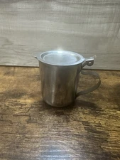 Vollrath Stainless Steel 3.25” Creamer Pitcher Hinged Lid Sugar Syrup Coffee
