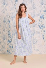 Eileen West Sleeveless Multi Floral Print 100 Cotton Lawn Ballet Nightgown S