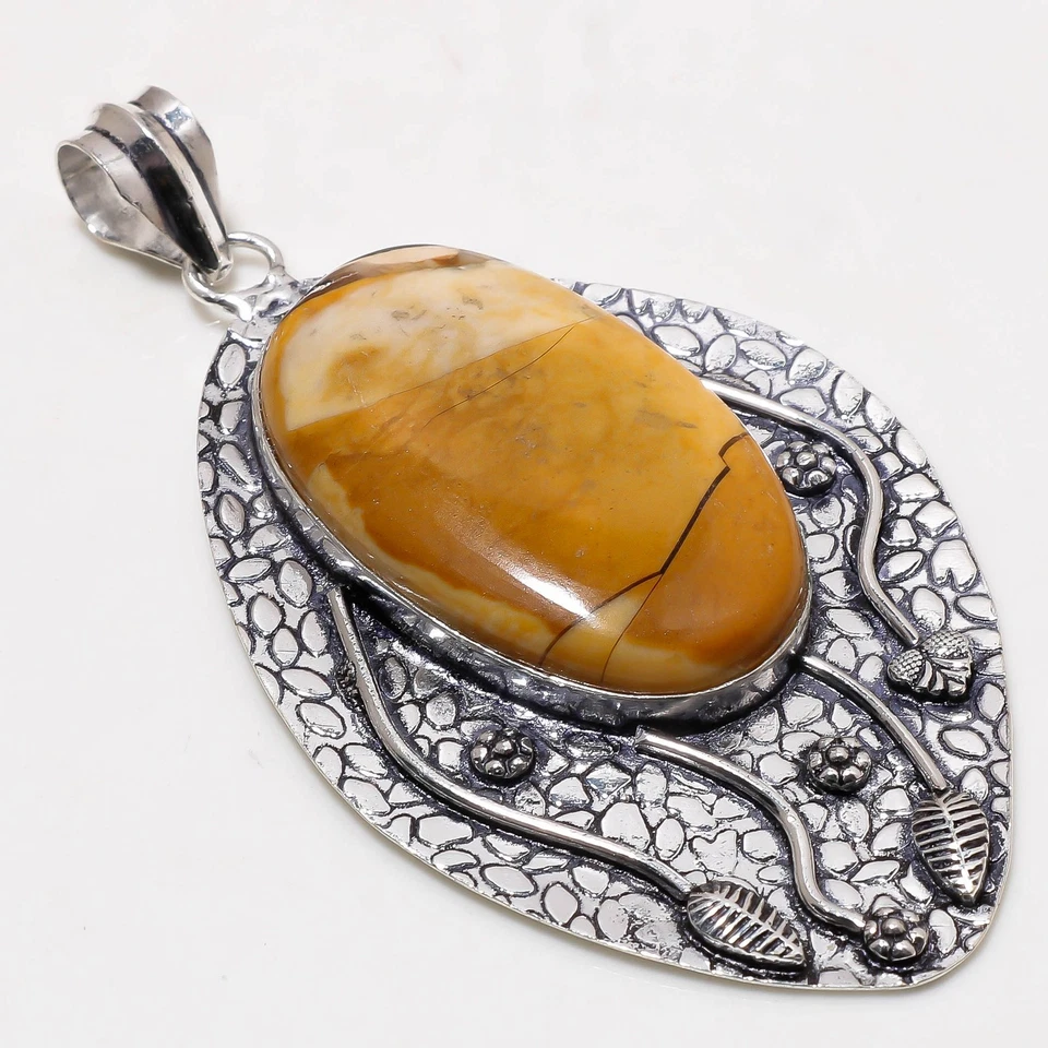 Colgante de piedras preciosas de mocaita brechadas hecho a mano regalo de boda joyería 2,90" FP 288 Foto 2 de 4