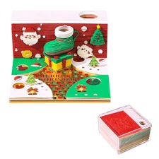 2026 3D Desk Weekly Calendar, Tear-Off Paper Sculpture Notepad with Christmas...