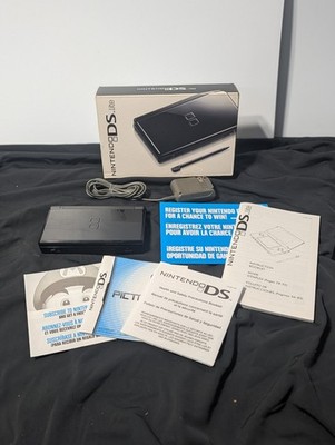 Nintendo DS Lite Onyx Black Handheld Console CIB Original Box Manuals