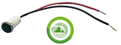 12-14VAC/DC - 1/2'' Green LED Panel Mount Indicator - 6'' Leads - Philmore 11-2571