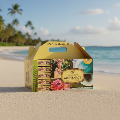 Hawaiian Host Alohamacs Milk Chocolate Covered Macadamia Nuts - 5-Box Gift Set (