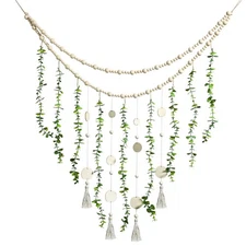 Hanging Eucalyptus Boho Wall Decor Large Boho Bedroom Wall Hanging Wooden Bea...