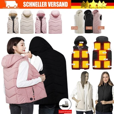 MARKENLOS Damen Heizweste 11 Zonen USB Beheizbare Weste Heizjacke Beheizt Wärme Top S~XL