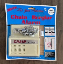 Vintage Chain Burglar Alarm Home Lock Dual Pr...